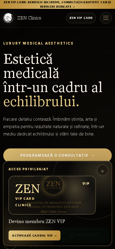 Zen Clinics variantă mobil capturată live